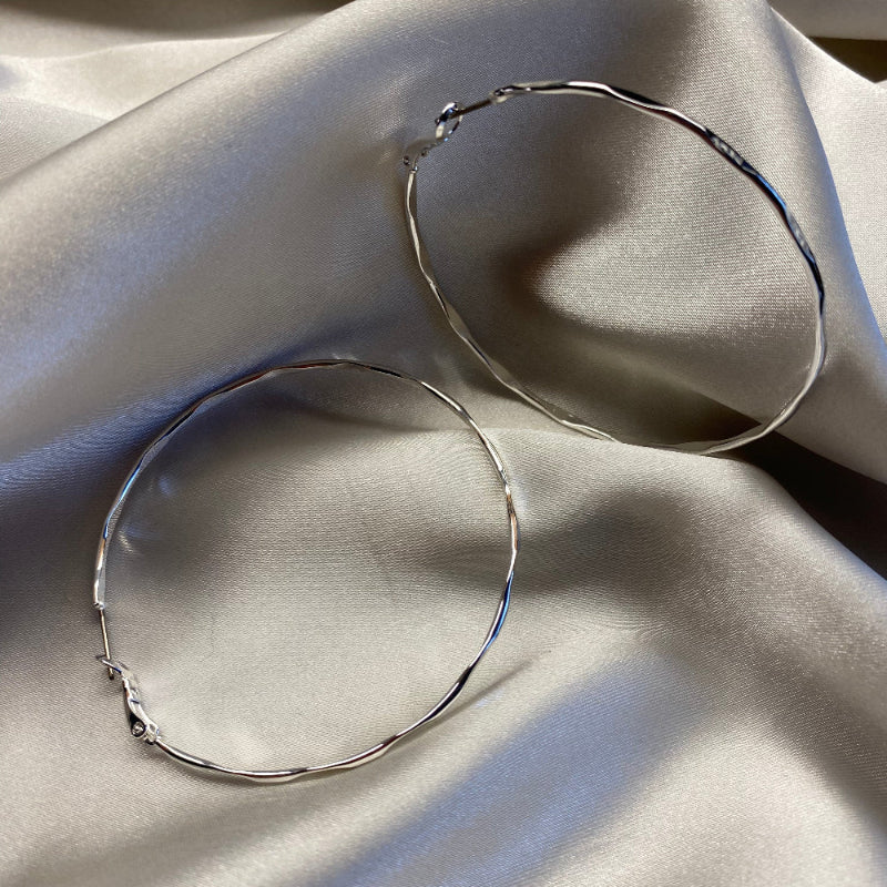Silver Hustler 2.0 Hoop Earrings