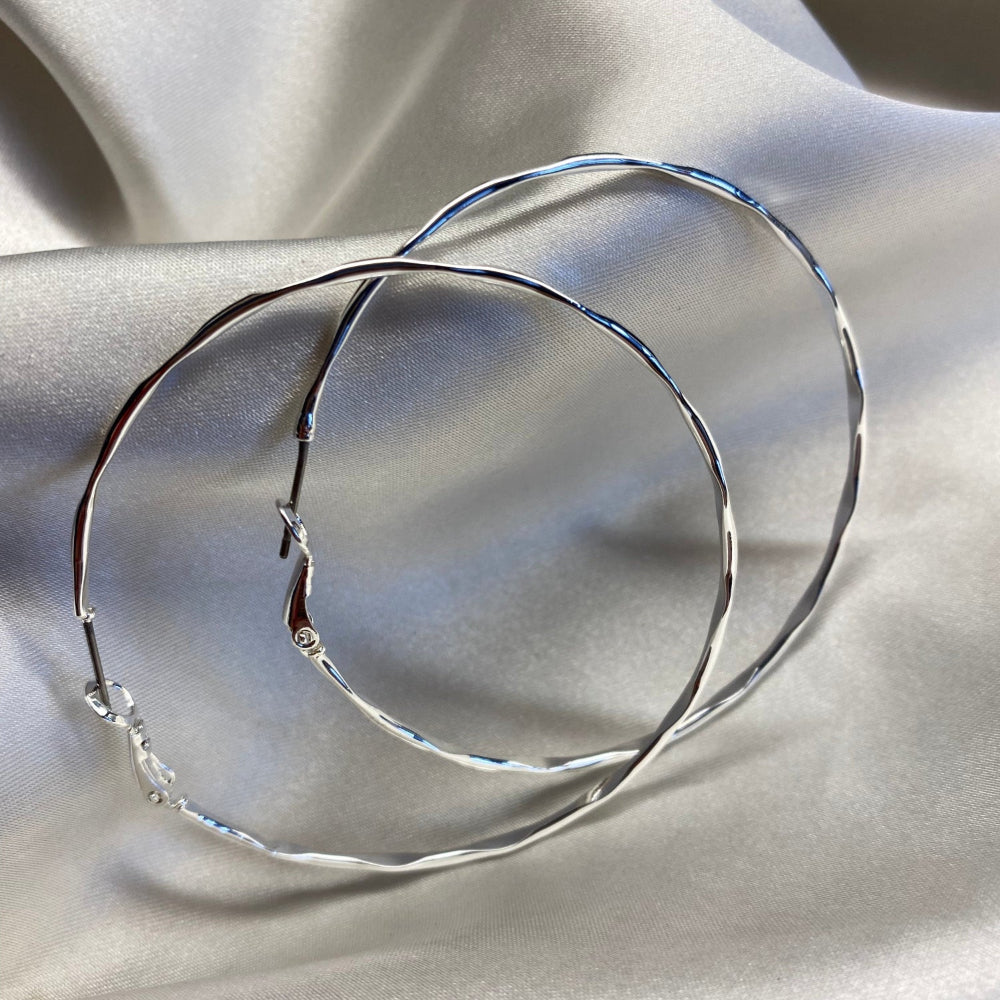 Silver Hustler 2.0 Hoop Earrings