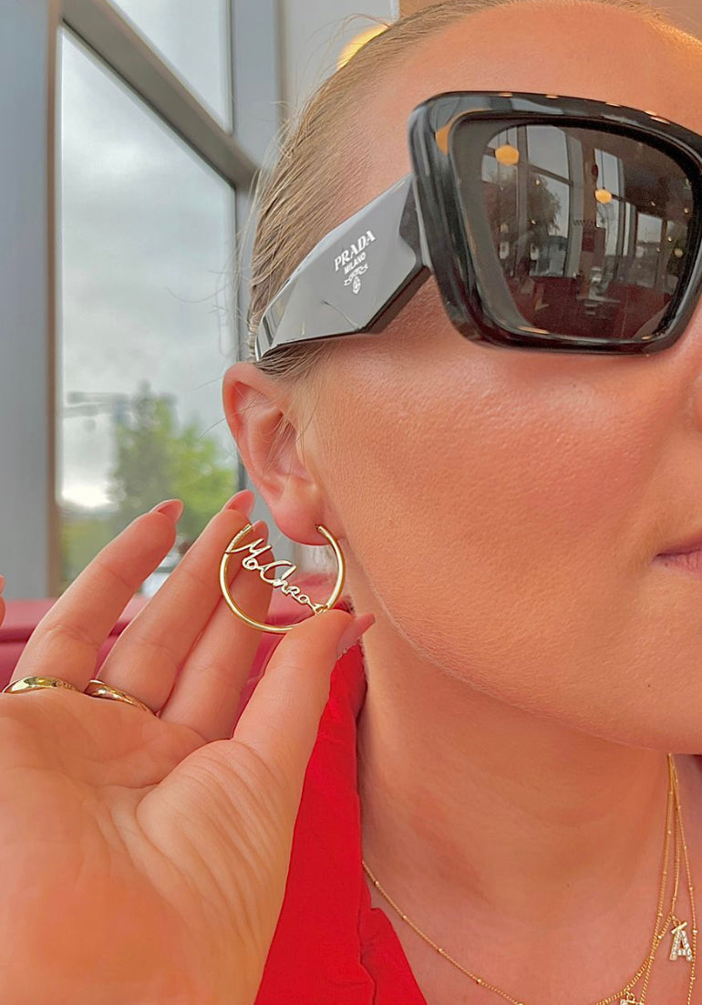 Grá, Irish Language, Irish Designed, Love, Gold Hoop, Gold Earring, Mo Chroí, My Heart