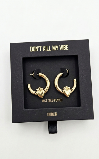 Claddagh Queen Hoop Earrings