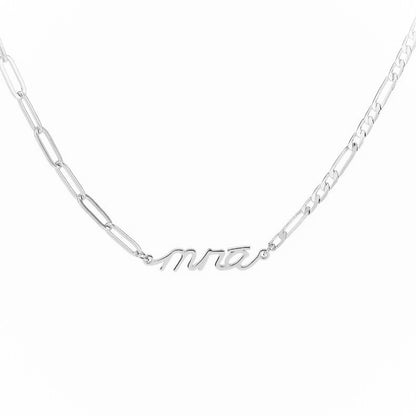 MNÁ POWER Necklace - Figaro &amp; Paperclip Chain