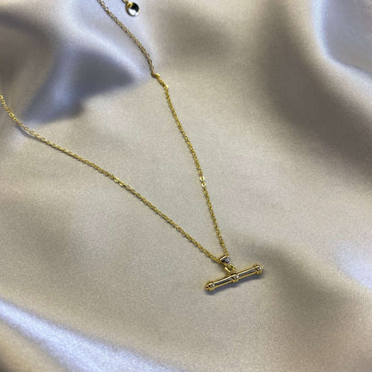 Gold Mr T-Bar Necklace